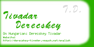 tivadar derecskey business card